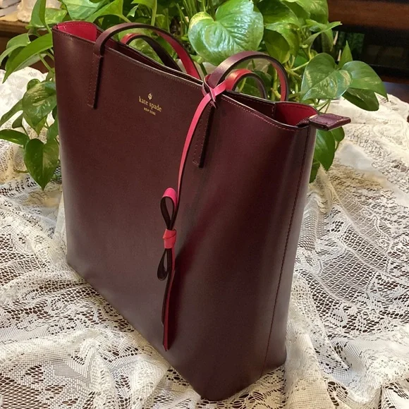 Kate Spade Lawton Way Maroon / Pink Tote (ABBA) - Picture 4 of 12